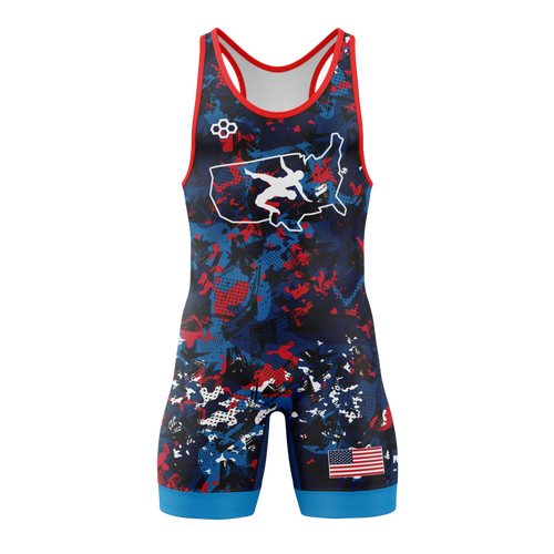 Men's RUDIS USAW Scatter Icon 2.0 Elite Wrestling Singlet