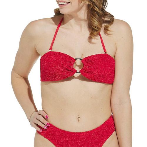 Women's Cupshe Smocked Ring Bandeau Swim Bikini Top - Primary Image