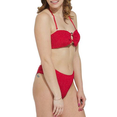 Women's Cupshe Smocked Ring Bandeau Swim Bikini Top - Primary Image