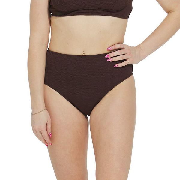 Women's Cupshe Classic High Waist Swim Bottoms Contemporary Medium Brown