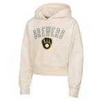 Genuine Stuff Kids' Girls' Milwaukee Brewers Blitz Cropped Hoodie - Thumbnail 1 of 3