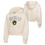 Genuine Stuff Kids' Girls' Milwaukee Brewers Blitz Cropped Hoodie - Thumbnail 3 of 3