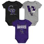 Genuine Stuff Baby Colorado Rockies Batter Onesie 3 Pack - Thumbnail 1 of 4