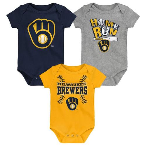 Genuine Stuff Baby Milwaukee Brewers Batter Onesie 3 Pack - Primary Image