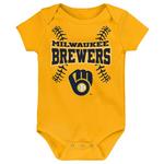 Genuine Stuff Baby Milwaukee Brewers Batter Onesie 3 Pack - Thumbnail 3 of 4