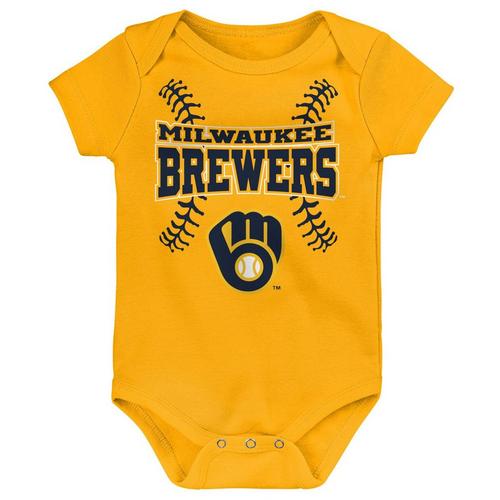 Genuine Stuff Baby Milwaukee Brewers Batter Onesie 3 Pack - Primary Image