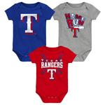 Genuine Stuff Baby Texas Rangers Batter Onesie 3 Pack - Thumbnail 1 of 4