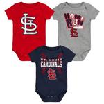 Genuine Stuff Baby St. Louis Cardinals Batter Onesie 3 Pack - Thumbnail 1 of 4