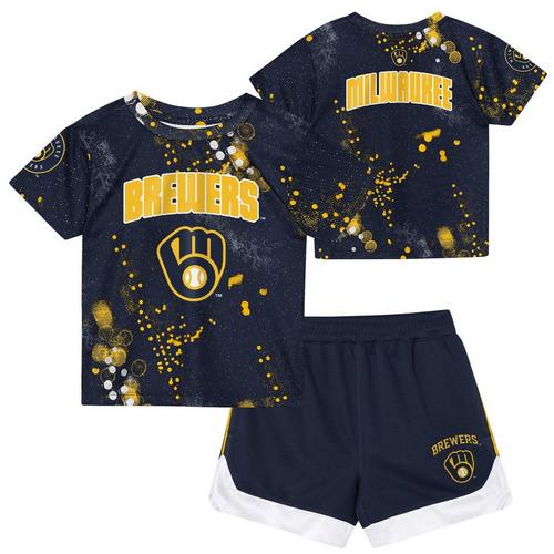 Genuine Stuff Toddler Milwaukee Brewers Pinch Hit Short & T-Shirt Set - Primary Image