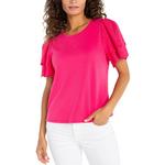 Women's Liverpool Los Angeles Knit-To-Woven Embroidered Sleeve Shirt - Thumbnail 1 of 3