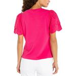 Women's Liverpool Los Angeles Knit-To-Woven Embroidered Sleeve Shirt - Thumbnail 3 of 3