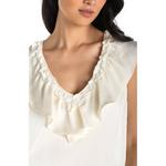 Women's Liverpool Los Angeles Ruffle Front Sleeveless V-Neck Blouse - Thumbnail 3 of 3
