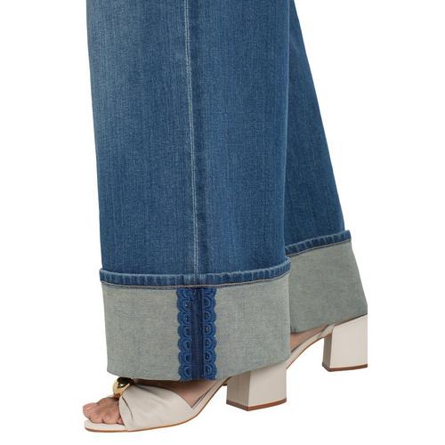 Women's Liverpool Los Angeles Morgan Cuffed Crop Wide Leg Jeans - Primary Image