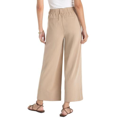 Women's Liverpool Los Angeles High Rise Pleated Wide Leg Crop Trouser Dress Pants - Primary Image