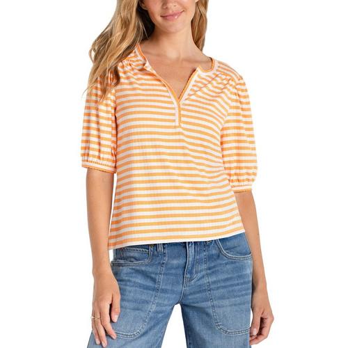 Women's Liverpool Los Angeles Elbow Sleeve Notch Neck Henley - Primary Image