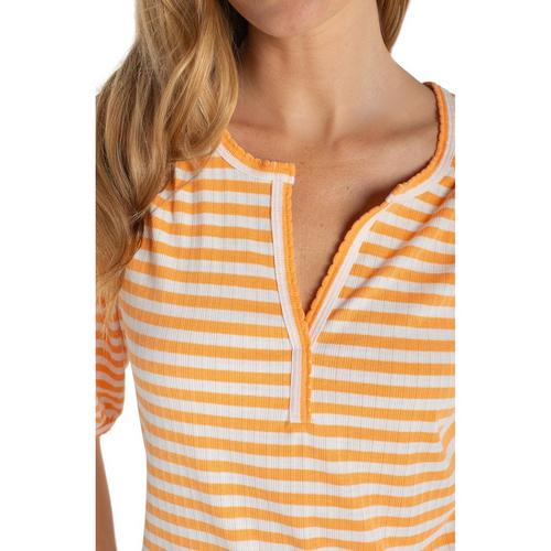 Women's Liverpool Los Angeles Elbow Sleeve Notch Neck Henley - Primary Image