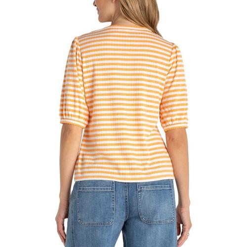 Women's Liverpool Los Angeles Elbow Sleeve Notch Neck Henley - Primary Image