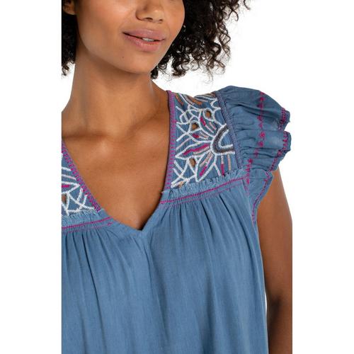 Women's Liverpool Los Angeles Flutter Sleeve Woven Babydoll Dress - Primary Image