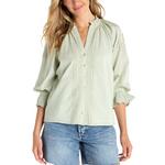 Women's Liverpool Los Angeles Embroidered 3/4 Sleeve Notch Neck Button Up Shirt - Thumbnail 1 of 4