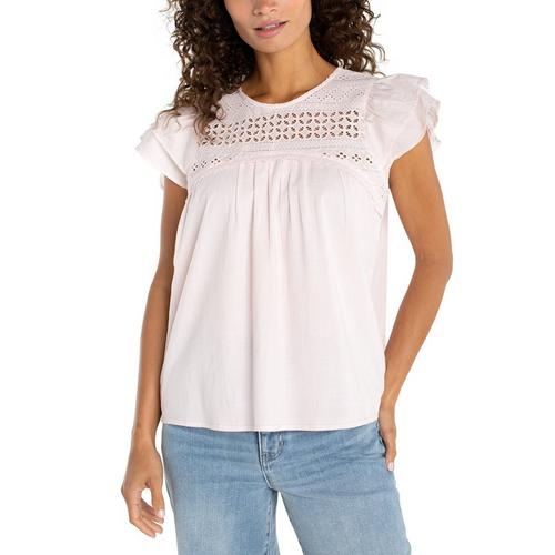 Women's Liverpool Los Angeles Double Flutter Sleeve Blouse - Primary Image
