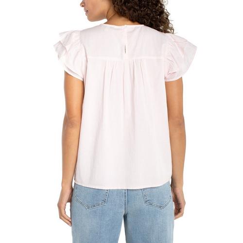 Women's Liverpool Los Angeles Double Flutter Sleeve Blouse - Primary Image