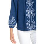 Women's Liverpool Los Angeles Embroidered 3/4 Sleeve Scoop Neck Blouse - Thumbnail 3 of 3