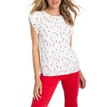 Women's Liverpool Los Angeles Flutter Sleeve Knit Boat Neck Blouse - Thumbnail 1 of 4