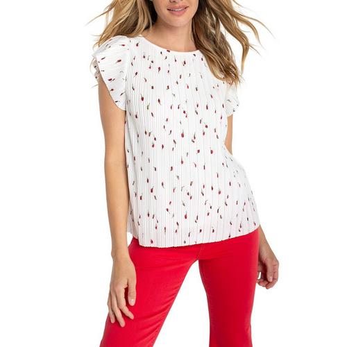 Women's Liverpool Los Angeles Flutter Sleeve Knit Boat Neck Blouse - Primary Image