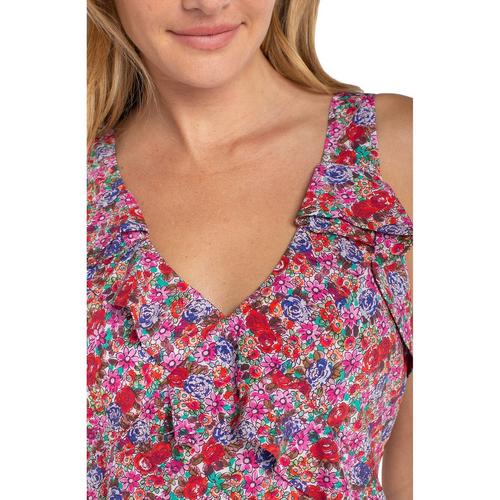 Women's Liverpool Los Angeles Ruffle Front Woven Maxi Shift Dress |  SCHEELS.com