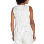 Women's Liverpool Los Angeles Smocked Tie Front Woven Tank Top - Thumbnail 2 of 3