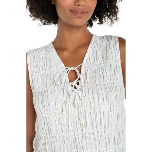 Women's Liverpool Los Angeles Smocked Tie Front Woven Tank Top - Primary Image