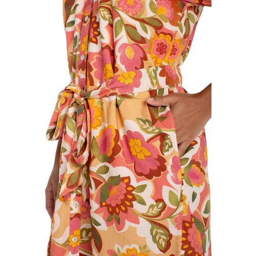 Women's Liverpool Los Angeles Shirred Button Front Notch Neck Shirt Dress - Primary Image