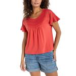 Women's Liverpool Los Angeles Embroidered Woven to Knit Scoop Neck Shirt - Thumbnail 1 of 3