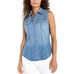 Women's Liverpool Los Angeles Slim Sleeveless Button Up Shirt - Thumbnail 1 of 3
