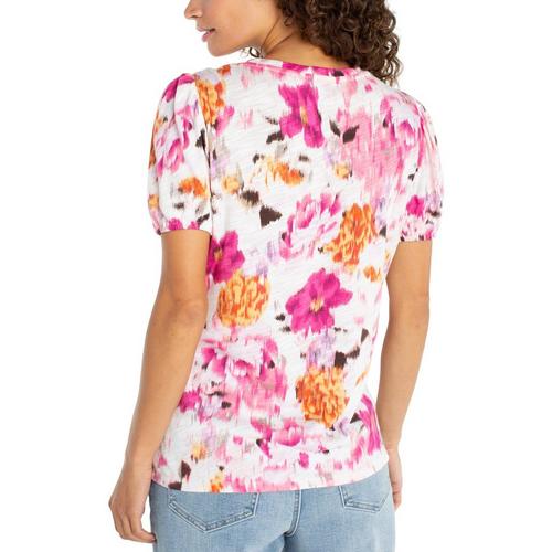 Women's Liverpool Los Angeles Puff Sleeve Scoop Neck Shirt - Primary Image