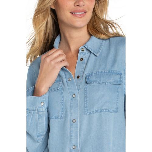 Women's Liverpool Los Angeles Denim Long Sleeve Button Up Shirt - Primary Image