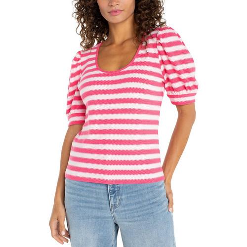 Women's Liverpool Los Angeles Half Sleeve Knit Scoop Neck Shirt - Primary Image