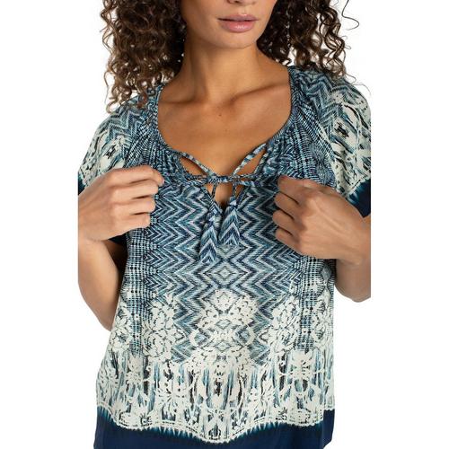 Women's Liverpool Los Angeles Front Tie Detail Notch Neck Blouse - Primary Image