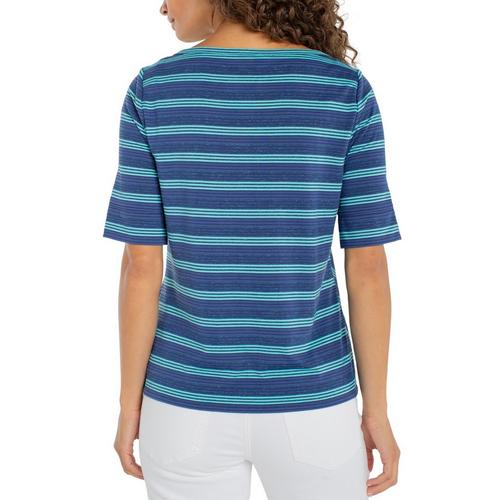 Women's Liverpool Los Angeles Fold Over Knit Boat Neck Shirt - Primary Image