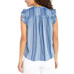 Women's Liverpool Los Angeles Flutter Sleeve Woven Sleeveless Notch Neck Blouse - Thumbnail 2 of 3
