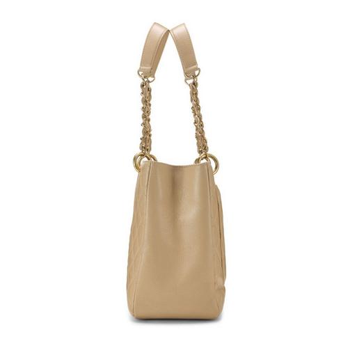 What Goes Around Comes Around Chanel Beige Quilted Caviar GST Tote - Primary Image