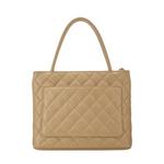 What Goes Around Comes Around Chanel Beige Quilted Caviar Medallion Tote - Thumbnail 4 of 6