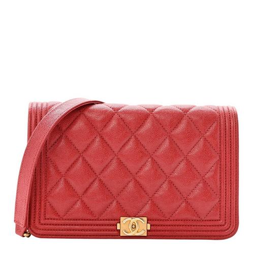 What Goes Around Comes Around Chanel Boy WOC Caviar Red Crossbody - Primary Image
