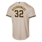 Nike Kids' Milwaukee Brewers Jacob Misiorowski #32 Cream Home Game Jersey - Thumbnail 2 of 3