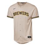 Nike Kids' Milwaukee Brewers Jacob Misiorowski #32 Cream Home Game Jersey - Thumbnail 3 of 3