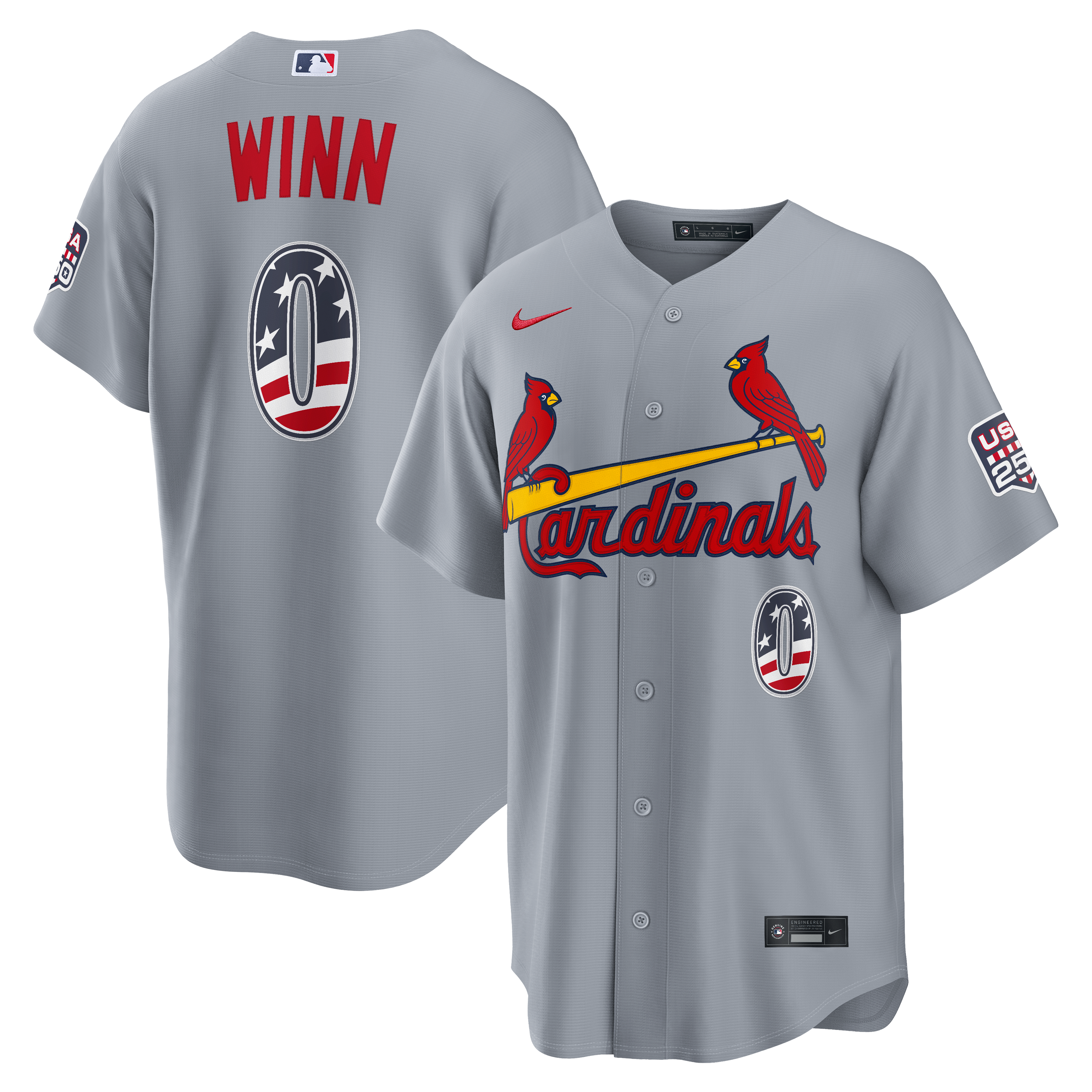 Nike St. Louis Cardinals Masyn Winn #0 4th of July Stadium Jersey