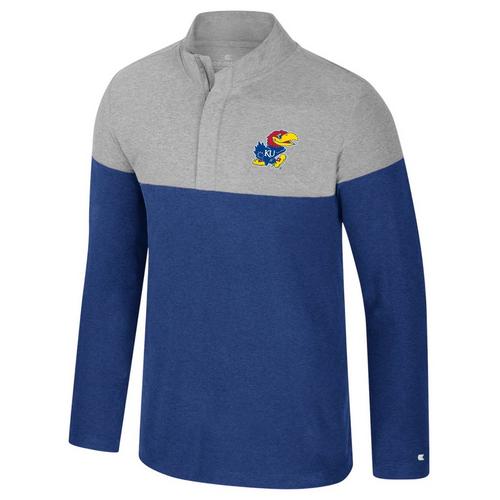 Colosseum Kansas Jayhawks Leto Long Sleeve 1/4 Zip - Primary Image