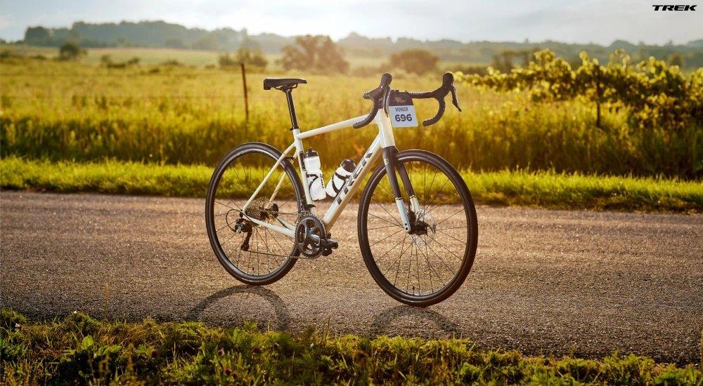 a TREK road bike on a bike path