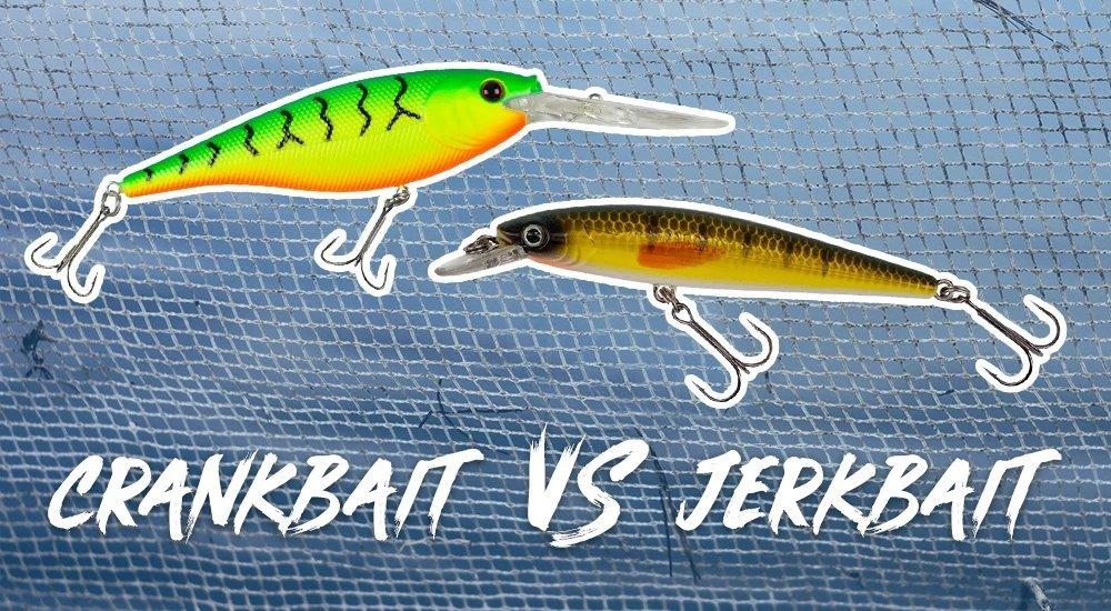 crankbait vs jerkbait lures on a background