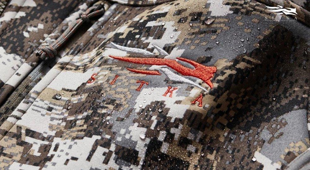 a SITKA jacket with water repelling